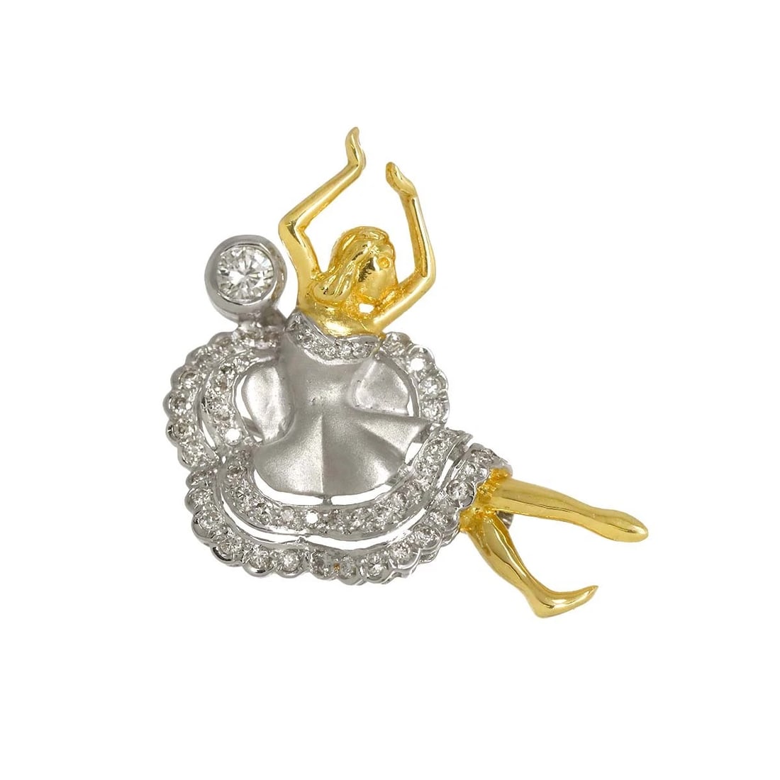 DIAMOND BROOCH 18K WG WHITE GOLD 750 (1 of 7)