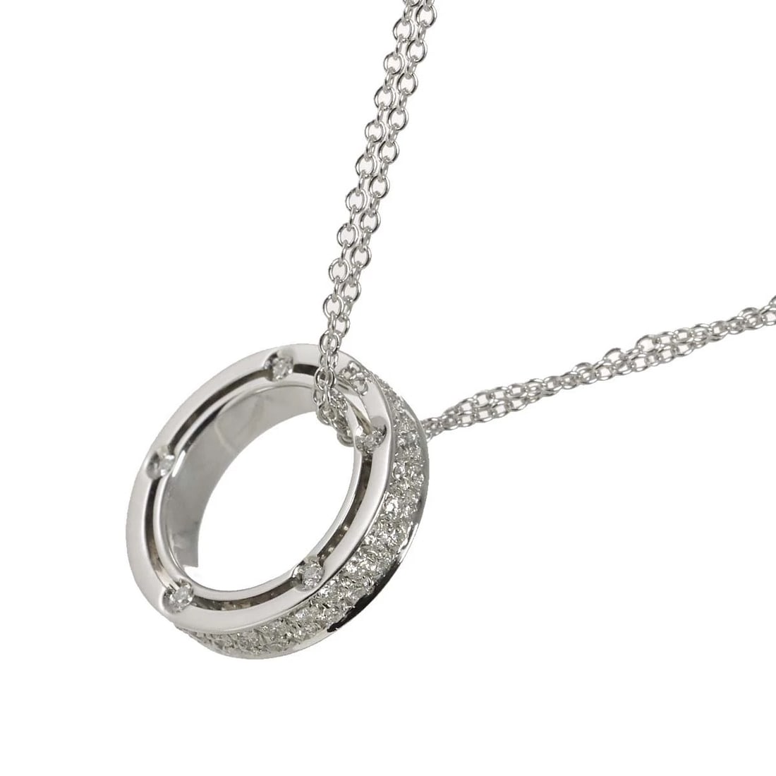 DAMIANI D-SIDE DIAMOND NECKLACE 18K WHITE GOLD 750: DAMIANI D-SIDE Diamond Necklace 18K White Gold 750 Brand: DAMIANI Type: Necklace Material: 18K White Gold Main Stone/Creation Natural Color: White Gold Size: internal circumference of the chain:19