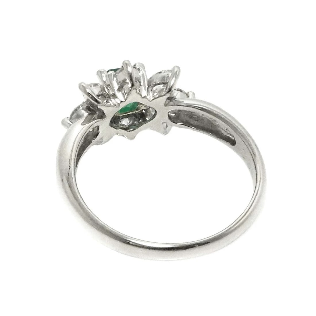 EMERALD DIAMOND RING PT PLATINUM - 4