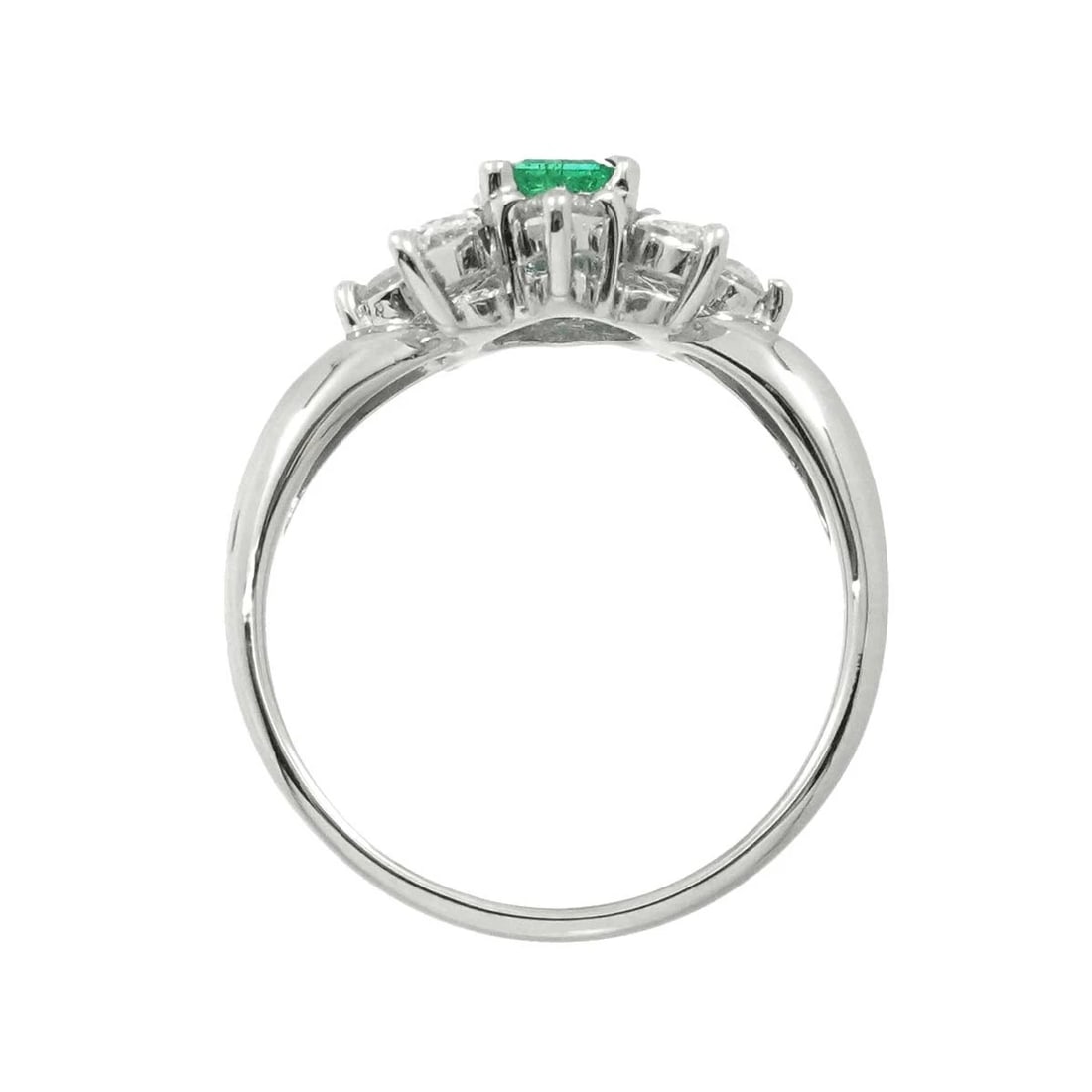 EMERALD DIAMOND RING PT PLATINUM - 5