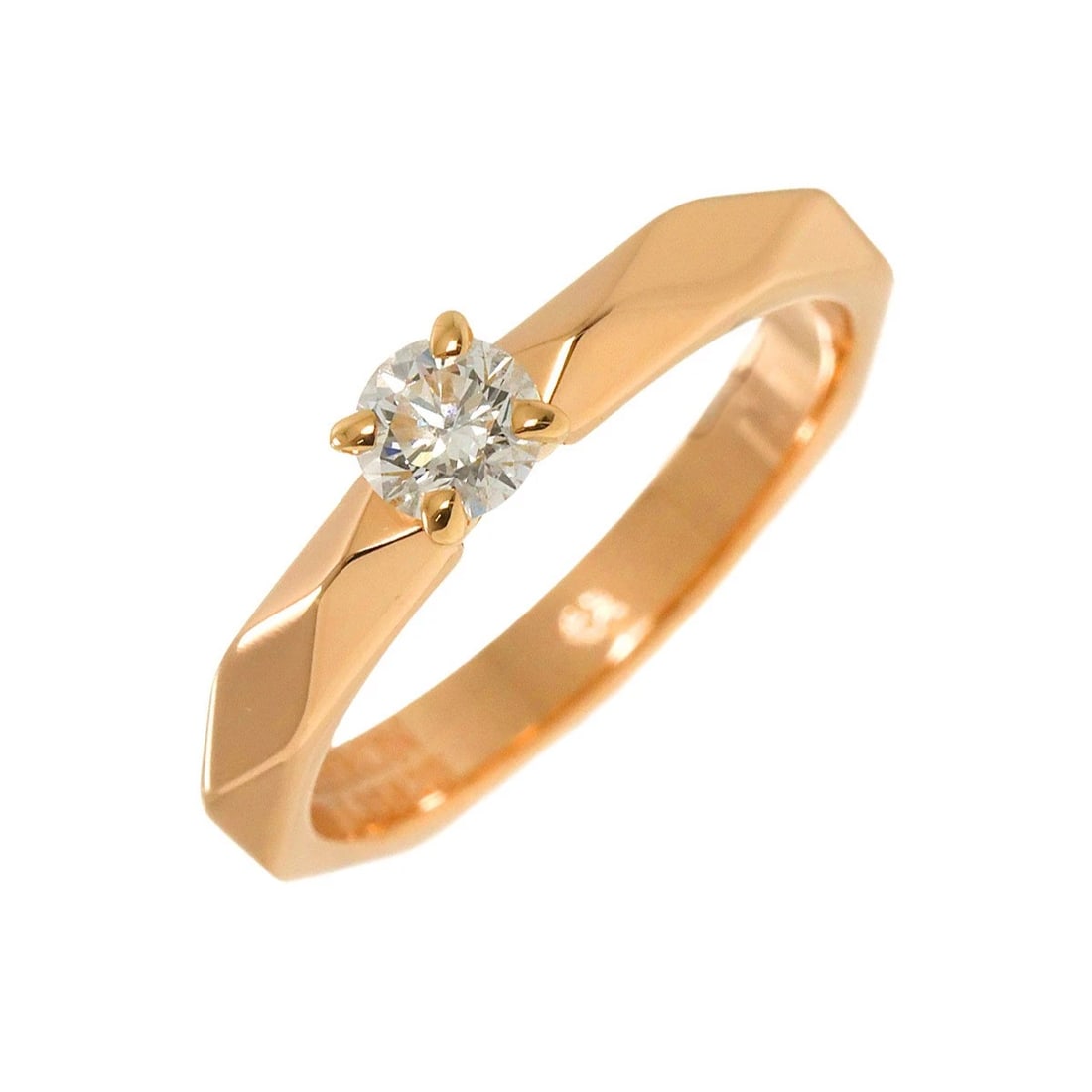 BOUCHERON DIAMOND RING 18K PG 750: Boucheron Diamond Ring 18K PG 750 Brand: BOUCHERON Type: Ring Material: 18K Pink Gold Main Stone/Creation Natural Color: Pink Gold Size: 48/4.5(US) Accessories: None Accessories Notice: When