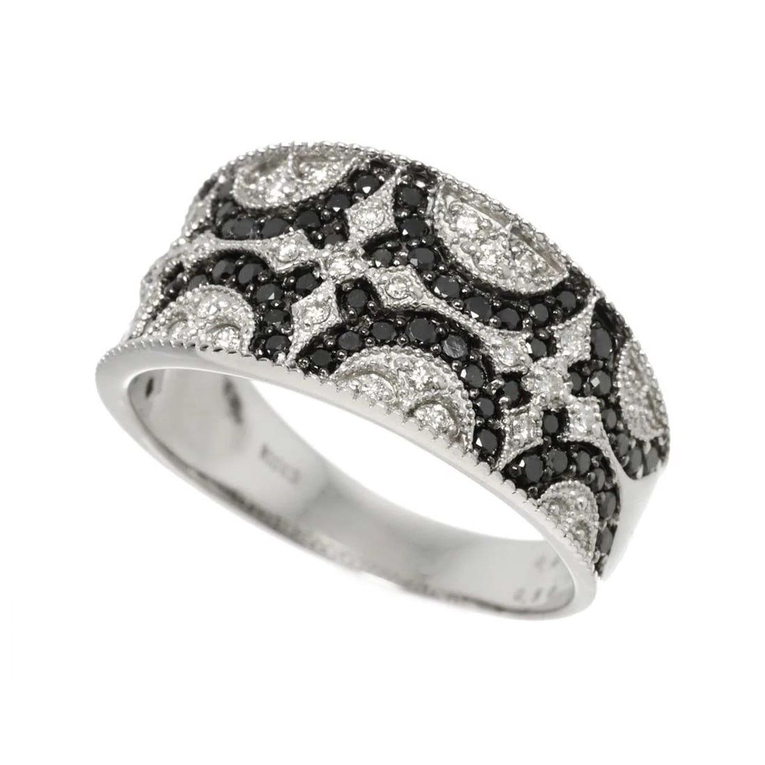 BLACK DIAMOND DIAMOND RING 18K K18 WG WHITE GOLD: Black Diamond Diamond Ring 18K K18 WG White Gold Brand: Unbranded Type: Ring Material: 18K White Gold Main Stone/Creation Natural Color: White Gold Size: 7.25(US) Accessories: None