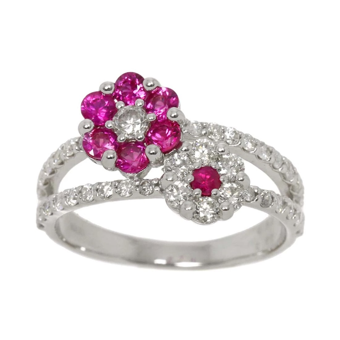 RUBY DIAMOND RING 18K WG - 2