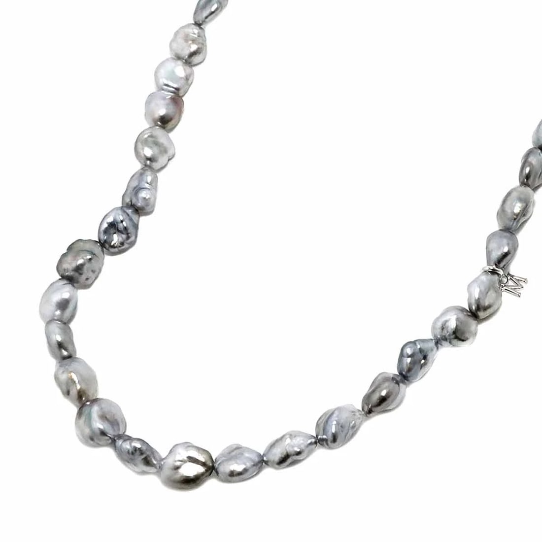 MIKIMOTO BAROQUE PEARL NECKLACE 18K WHITE GOLD 750: MIKIMOTO Baroque Pearl Necklace 18K White Gold 750 Brand: MIKIMOTO Type: Necklace Material: 18K White Gold Main Stone/Creation Pearl Color: White Gold Size: internal circumference of the