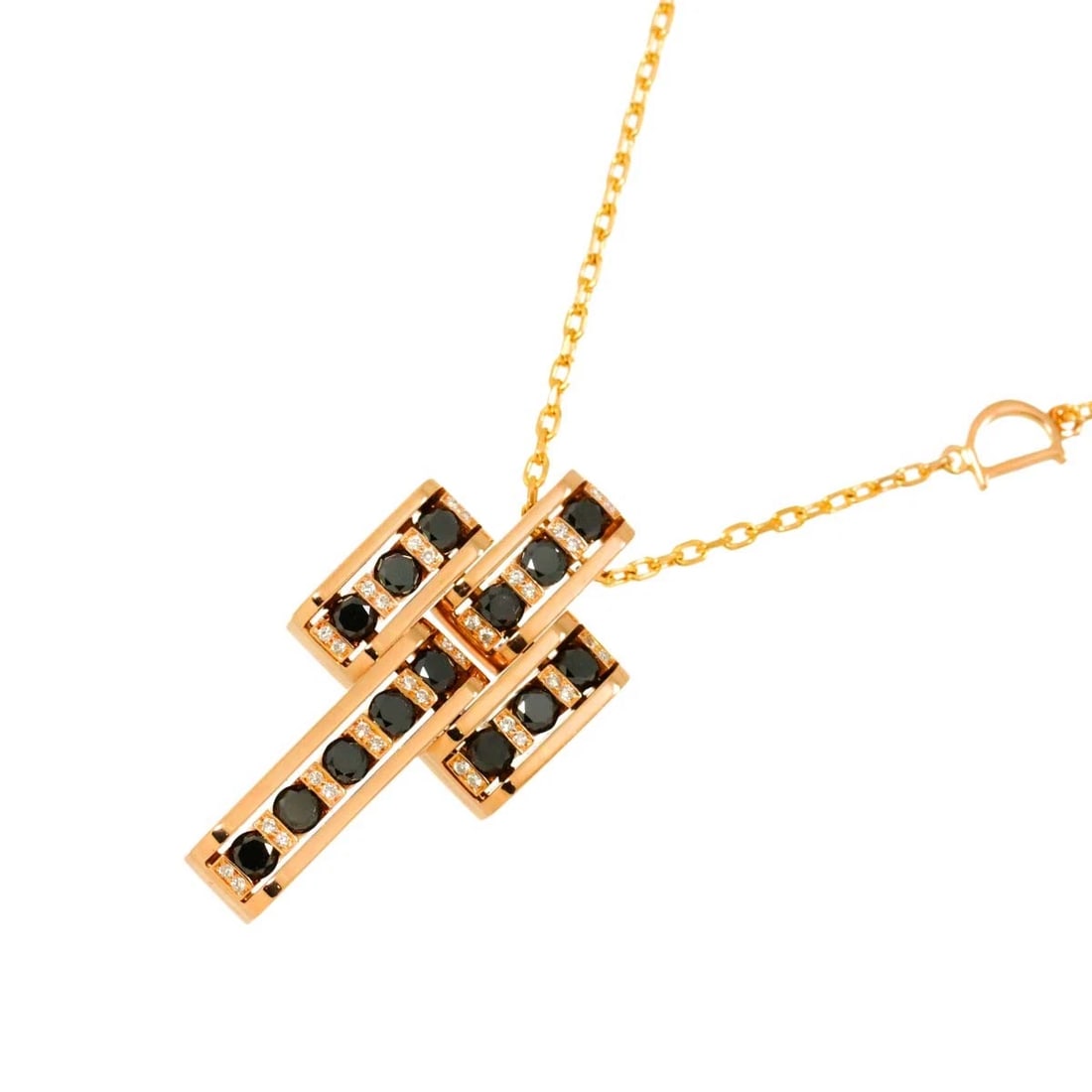 DAMIANI CROSS DIAMOND NECKLACE K18 PG 750: DAMIANI Cross Diamond Necklace K18 PG 750 Brand: DAMIANI Type: Necklace Material: 18K Pink Gold Main Stone/Creation Natural Color: Pink Gold Size: internal circumference of the chain:20.1inch to 1