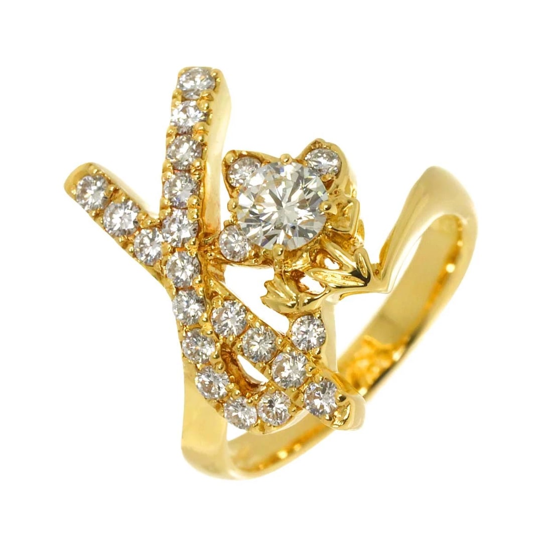 KENZO DIAMOND RING 18K YG YELLOW GOLD 750: KENZO Diamond Ring 18K YG Yellow Gold 750 Brand: KENZO Type: Ring Material: 18K Yellow Gold Main Stone/Creation Natural Color: Yellow Gold Size: 6.5-6.75(US) Accessories: None Accessories