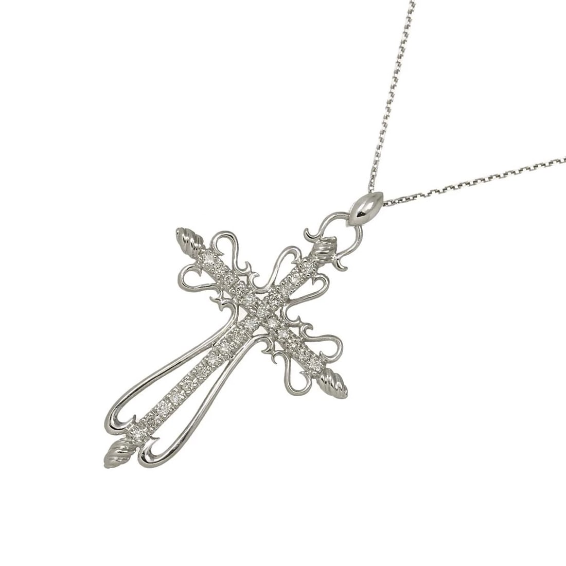 DIAMOND NECKLACE 18K WG WHITE GOLD 750 (1 of 4)