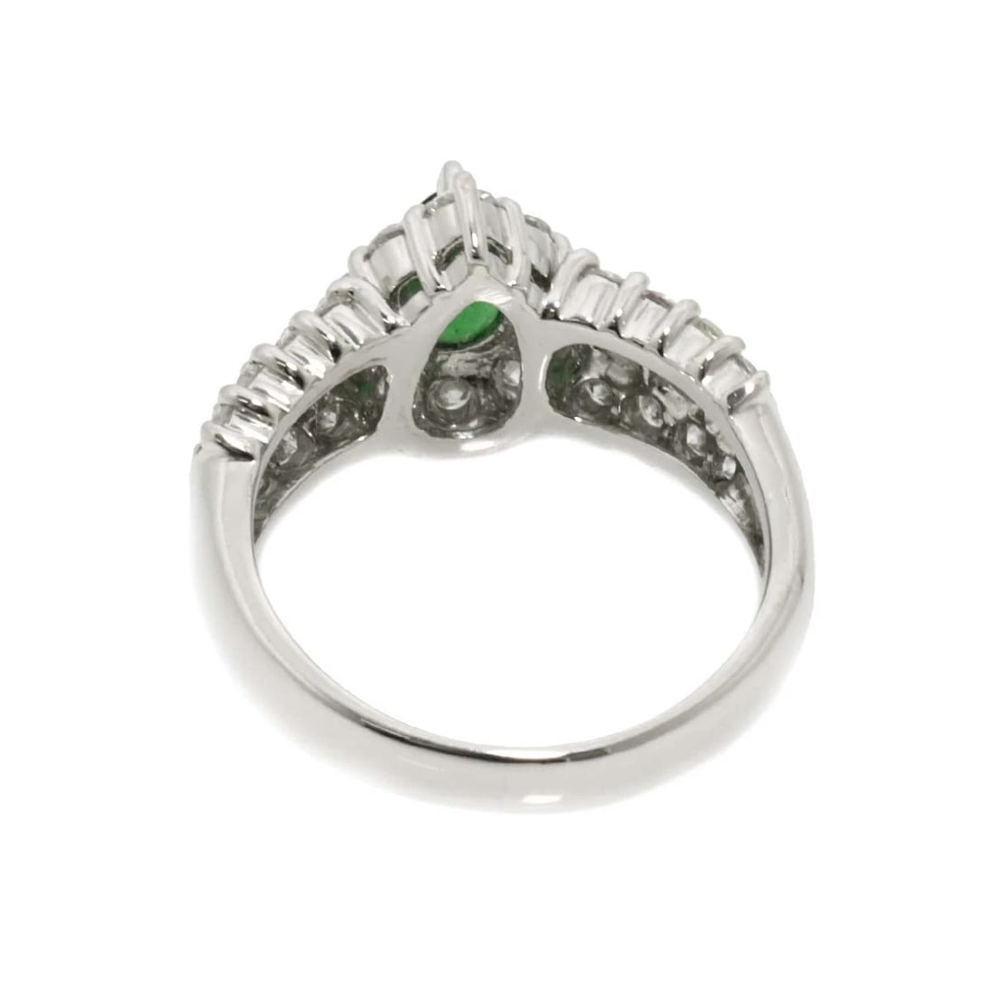 GARNET DIAMOND RING PT PLATINUM - 5