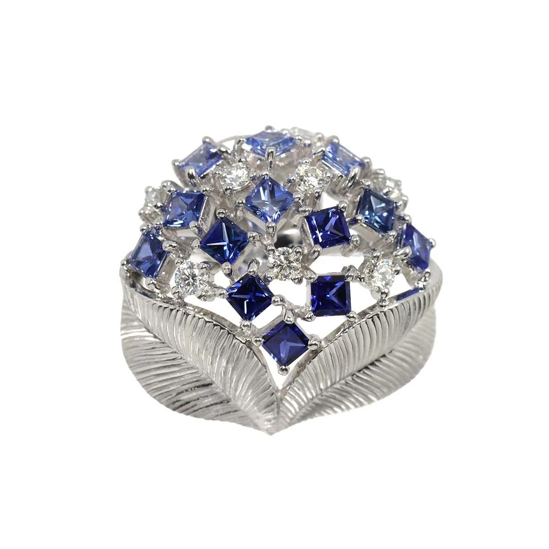 MIKIMOTO SAPPHIRE DIAMOND PIN BROOCH: MIKIMOTO Sapphire Diamond Pin Brooch Brand: MIKIMOTO Type: Brooch Material: 18K White Gold Main Stone/Creation Natural Color: White Gold Size: W22.2 x H21.4mm Thickness:9.1mm Accessories: None