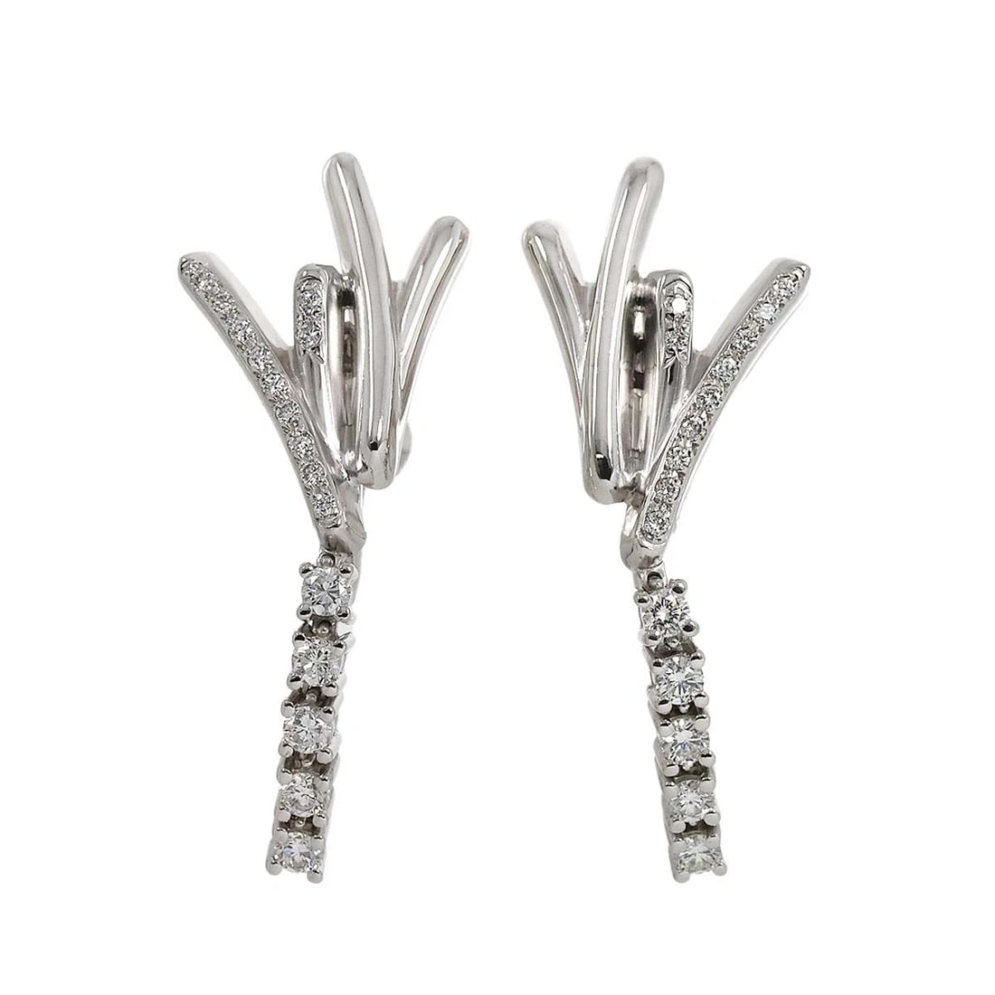 MIKIMOTO DIAMOND EARRINGS 14K WHITE GOLD (1 of 2)