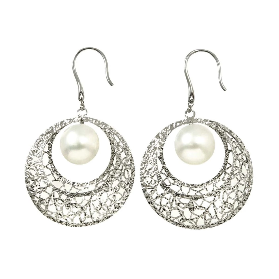 SOUTH SEA PEARL EARRINGS PIERCED 18K WG 750: South Sea Pearl Earrings Pierced 18K WG 750 Brand: Unbranded Type: Earrings Material: 18K White Gold Main Stone/Creation Pearl Color: White Gold Size: W26.9 x H44.1mm Accessories: None Acc
