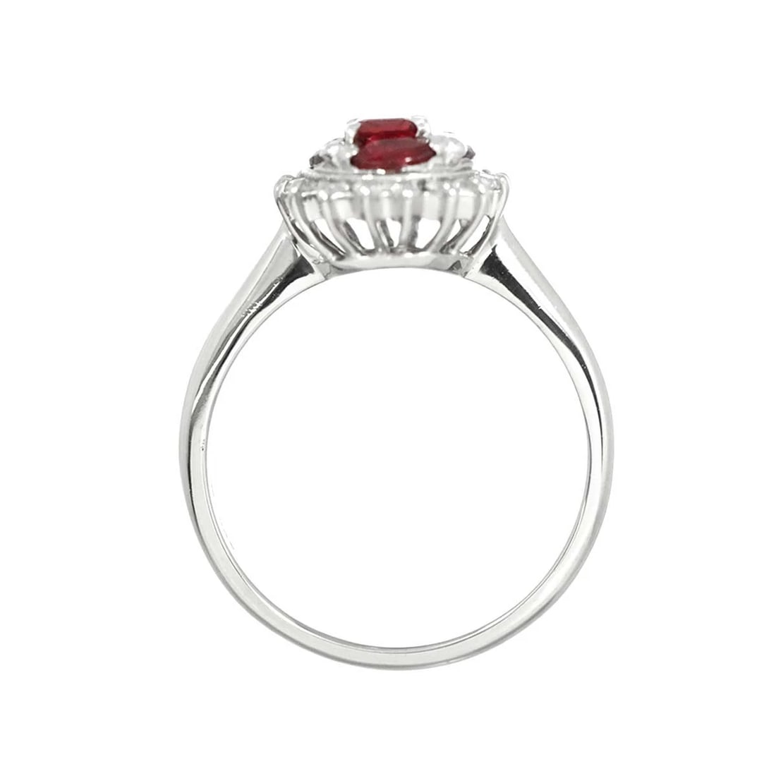 RUBY DIAMOND RING PT PLATINUM - 6