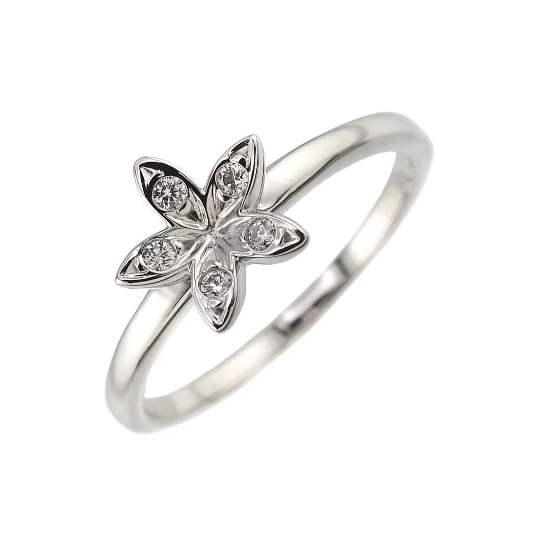 TASAKI DIAMOND FLOWER RING 18K WHITE GOLD 750: TASAKI Diamond Flower Ring 18K White Gold 750 Brand: TASAKI Type: Ring Material: 18K White Gold Main Stone/Creation Natural Color: White Gold Size: 5.75-6(US) Accessories: None Accessories