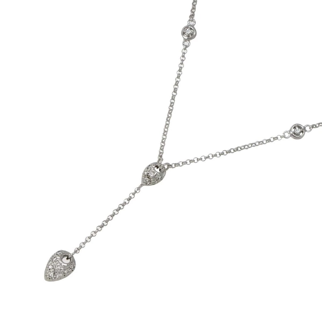 TASAKI DIAMOND NECKLACE 18K WG 750 PT: TASAKI Diamond Necklace 18K WG 750 Pt Brand: TASAKI Type: Necklace Material: 18K,Pt White Gold Main Stone/Creation Natural Color: White Gold Size: internal circumference of the chain:16.9inch