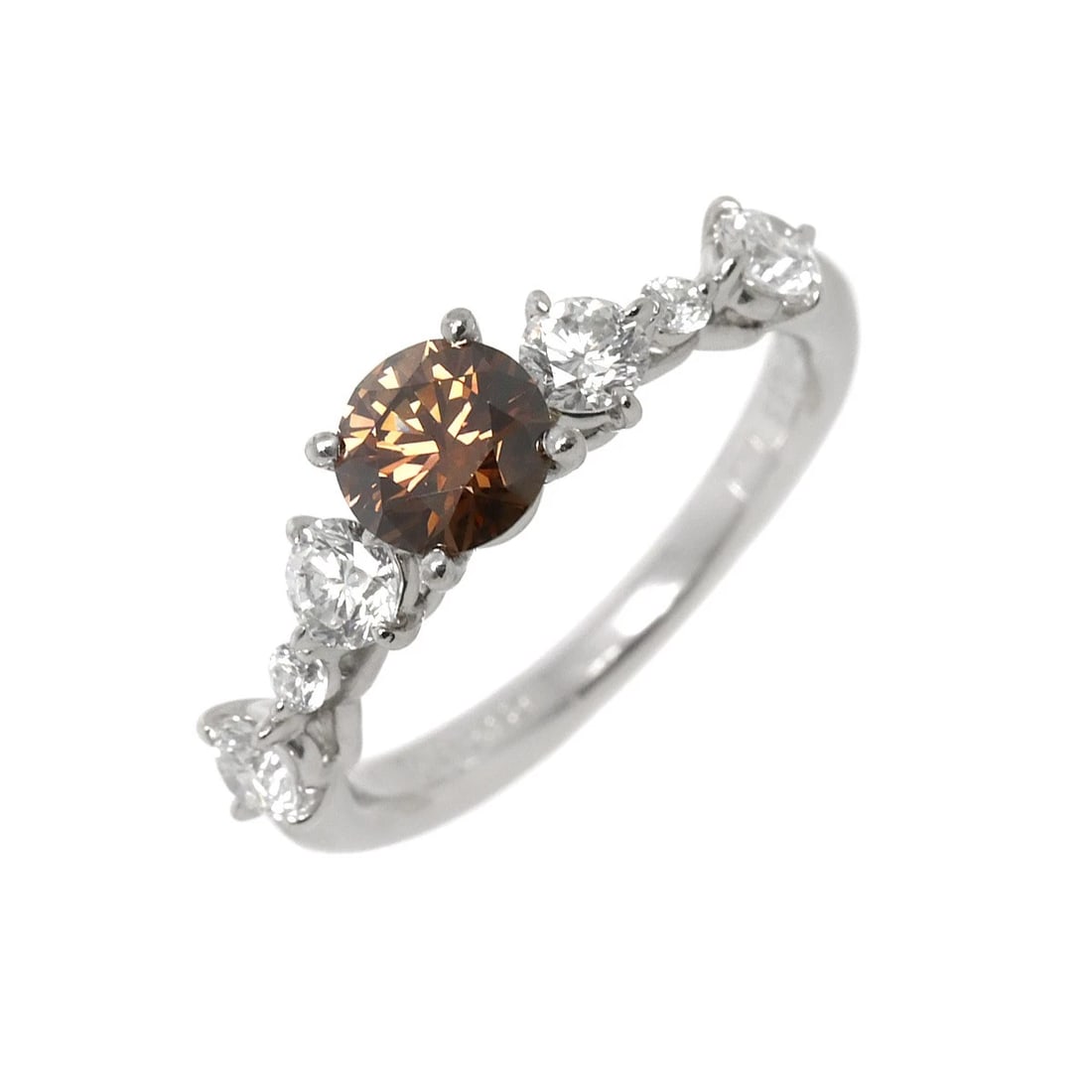 KASHIKEY BROWN DIAMOND RING PT: KASHIKEY Brown Diamond Ring Pt Brand: KASHIKEY Type: Ring Material: Pt Platinum Main Stone/Creation Natural Color: Platinum Size: 5.5-5.75(US) Accessories: None Accessories Notice: When