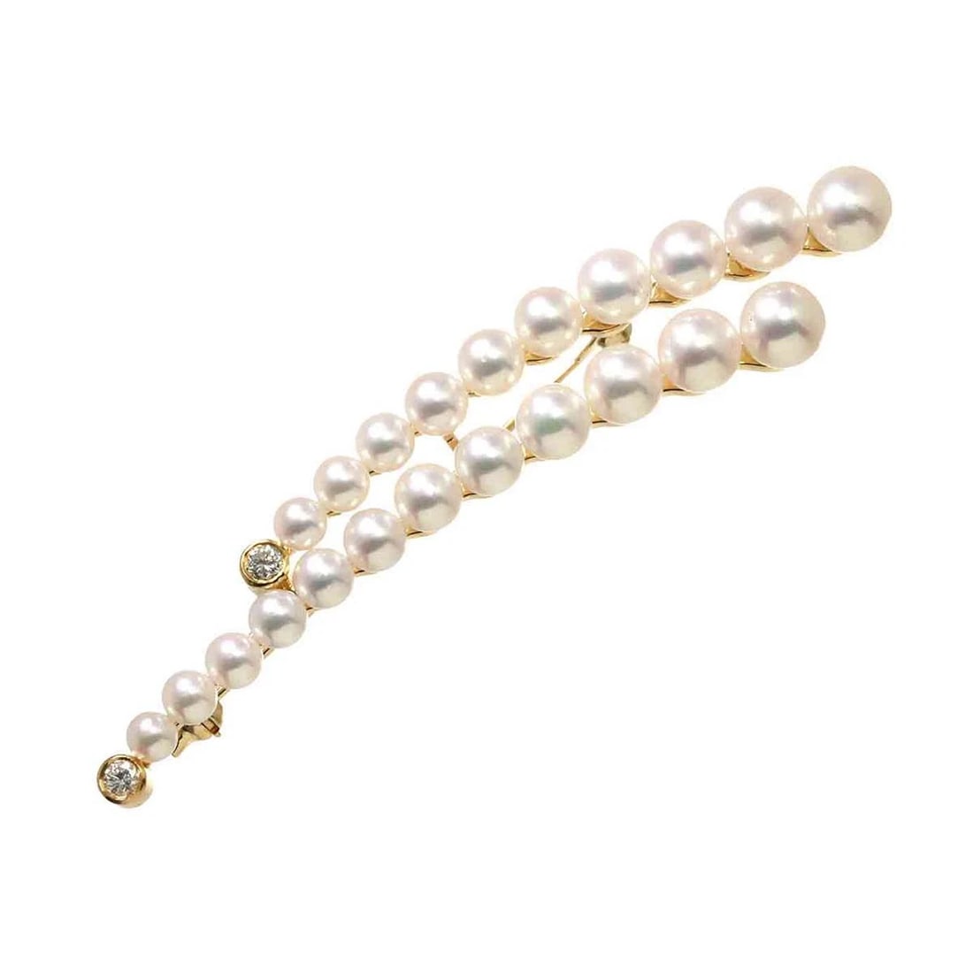 TASAKI AKOYA PEARL DIAMOND BROOCH 18K PG 750: TASAKI Akoya Pearl Diamond Brooch 18K PG 750 Brand: TASAKI Type: Brooch Material: 18K Pink Gold Main Stone/Creation Akoya Pearl Color: Pink Gold Size: W66.2 x H12mm Thickness:7.2mm 