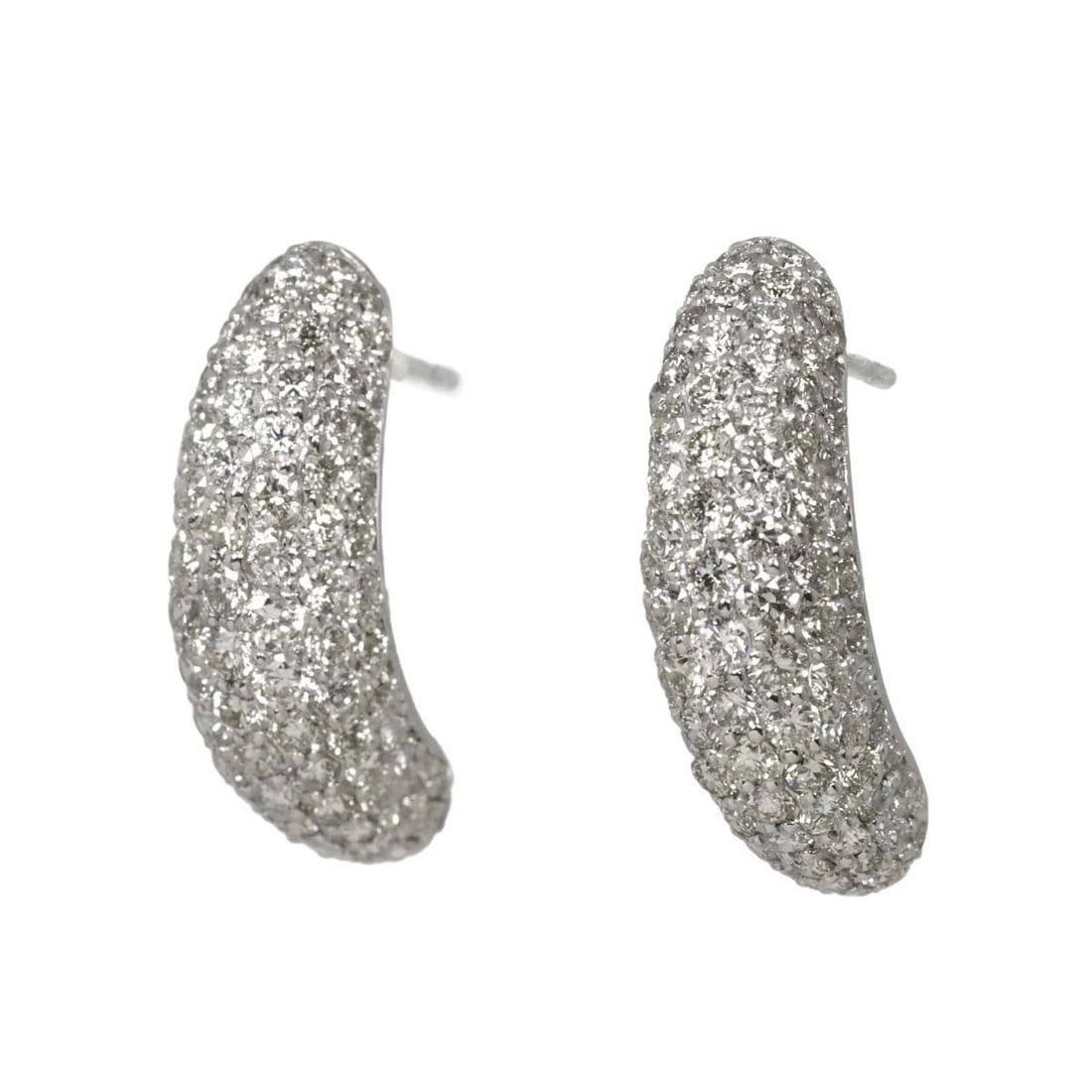 DIAMOND EARRINGS PIERCED 18K K18 WG 750: Diamond Earrings Pierced 18K K18 WG 750 Brand: Unbranded Type: Earrings Material: 18K White Gold Main Stone/Creation Natural Color: White Gold Size: W 7.7 X H 21.5mm Accessories: None