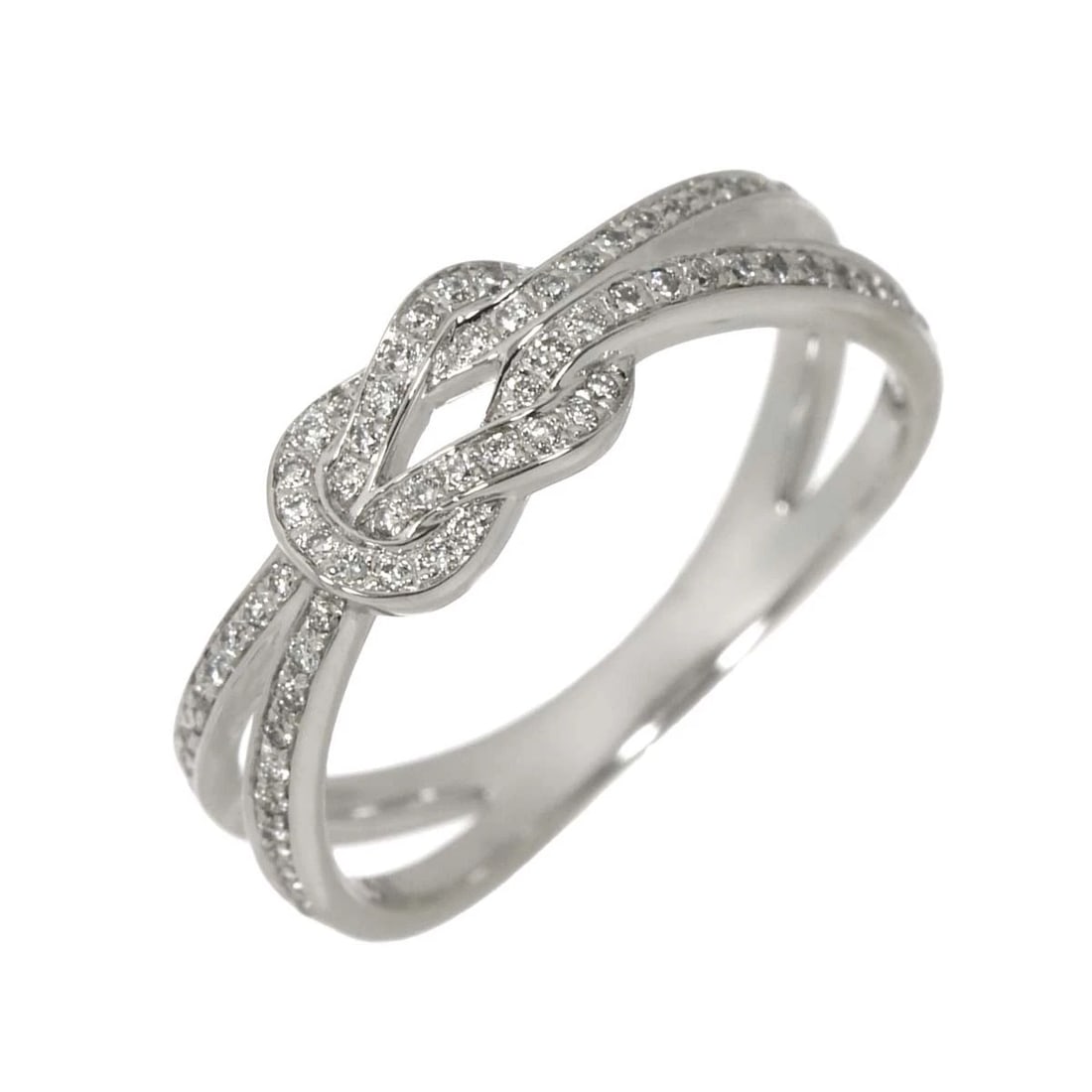 FRED CHANCE INFINIE SMALL DIAMOND RING 18K WG: FRED Chance Infinie Small Diamond Ring 18K WG Brand: FRED Type: Ring Material: K18 White Gold Main Stone/Creation Natural Color: White Gold Size: 47/4-4.5(US) Accessories: None Accessories