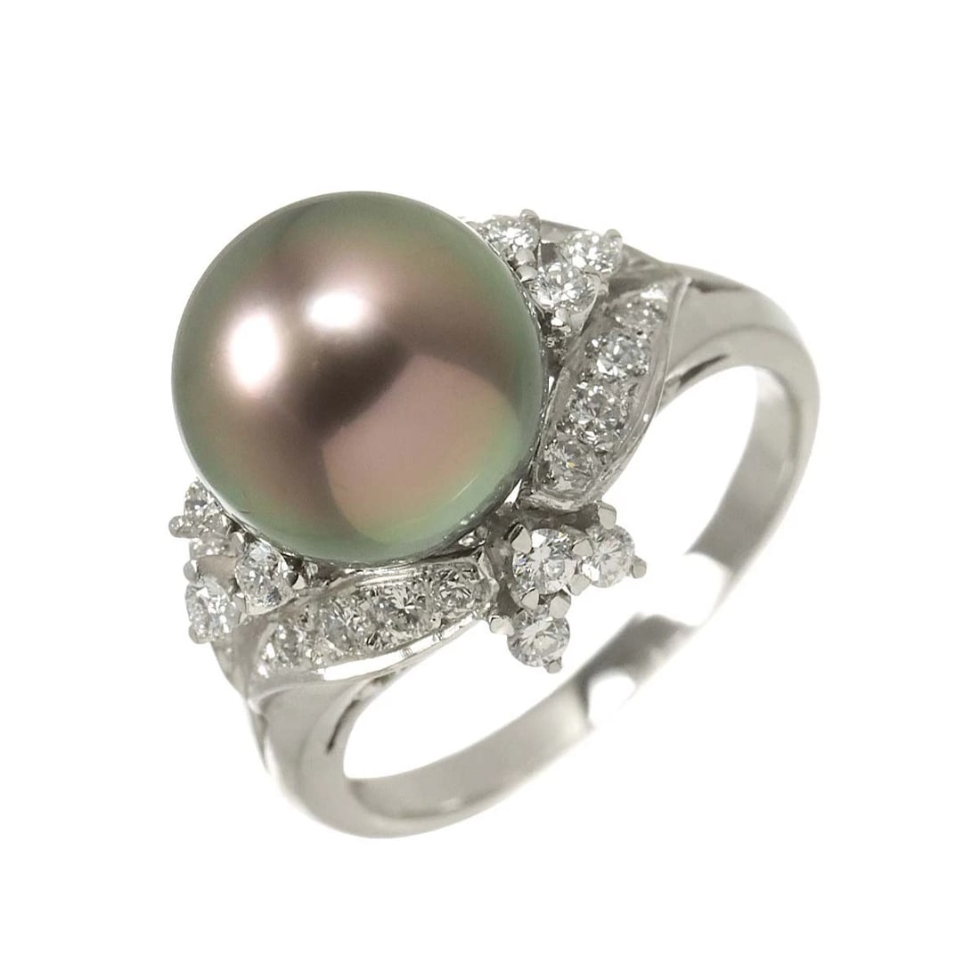 MIKIMOTO BLACK PEARL DIAMOND RING PLATINUM: MIKIMOTO Black Pearl Diamond Ring Platinum Brand: MIKIMOTO Type: Ring Material: Pt Platinum Main Stone/Creation Pearl Color: Platinum Size: 5.75-6(US) Accessories: None Accessories Notice: