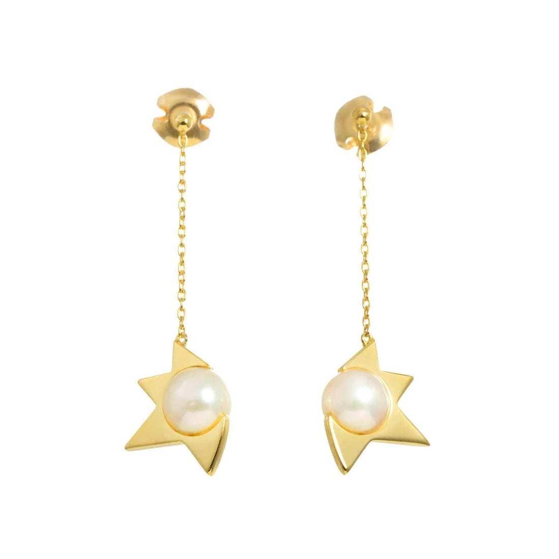TASAKI COMET PLUS AKOYA PEARL EARRINGS PIERCED 18K YG 750 (1 of 6)