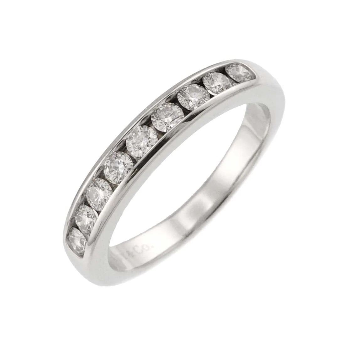 TIFFANY CO. HALF DIAMOND BAND RING PLATINUM (1 of 5)