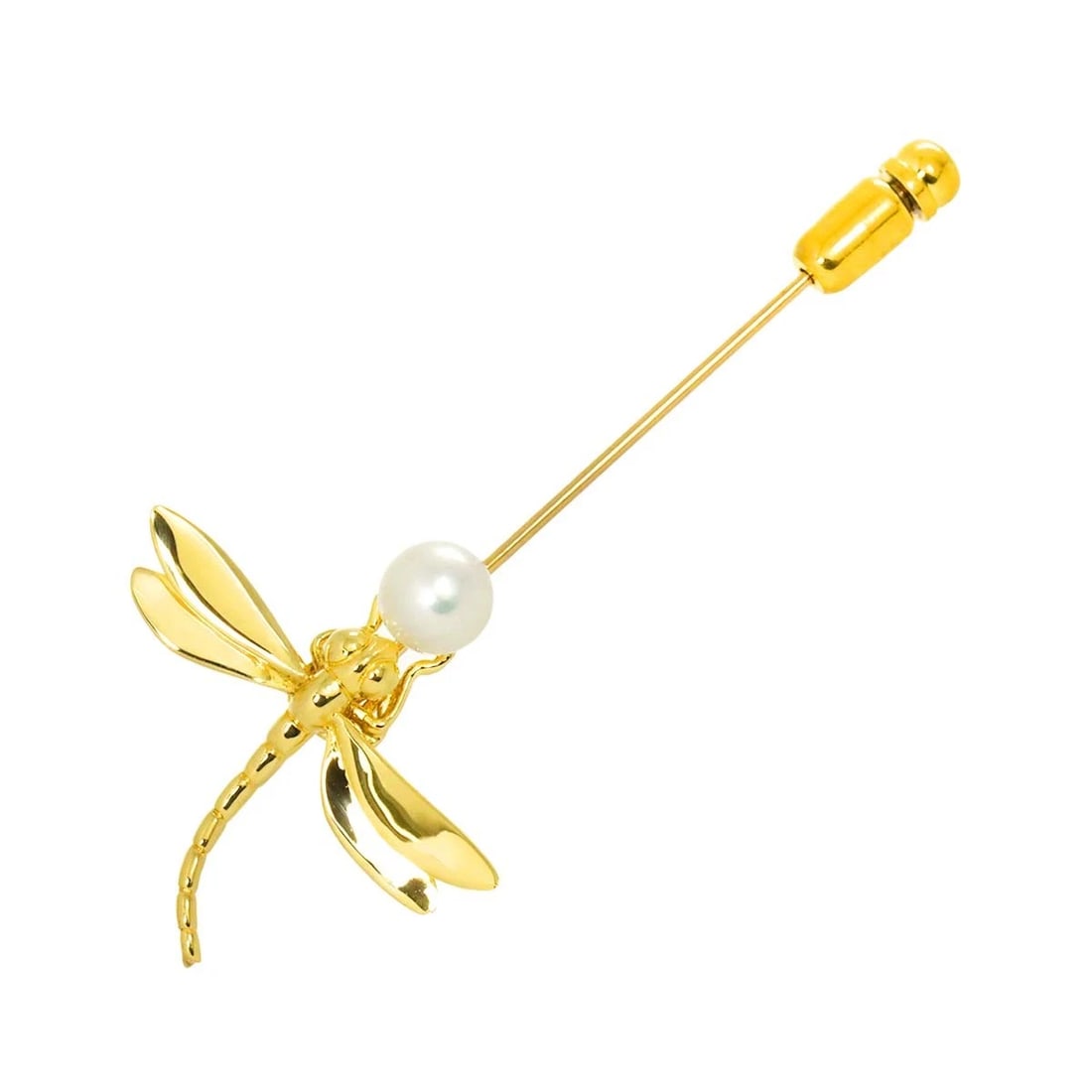 MIKIMOTO AKOYA PEARL PIN BROOCH 18K YG 750: MIKIMOTO Akoya Pearl Pin Brooch 18K YG 750 Brand: MIKIMOTO Type: Brooch Material: 18K Yellow Gold Main Stone/Creation Pearl Color: Yellow Gold Size: W29.7 x H66mm Thickness:8.3mm Accessories: Non