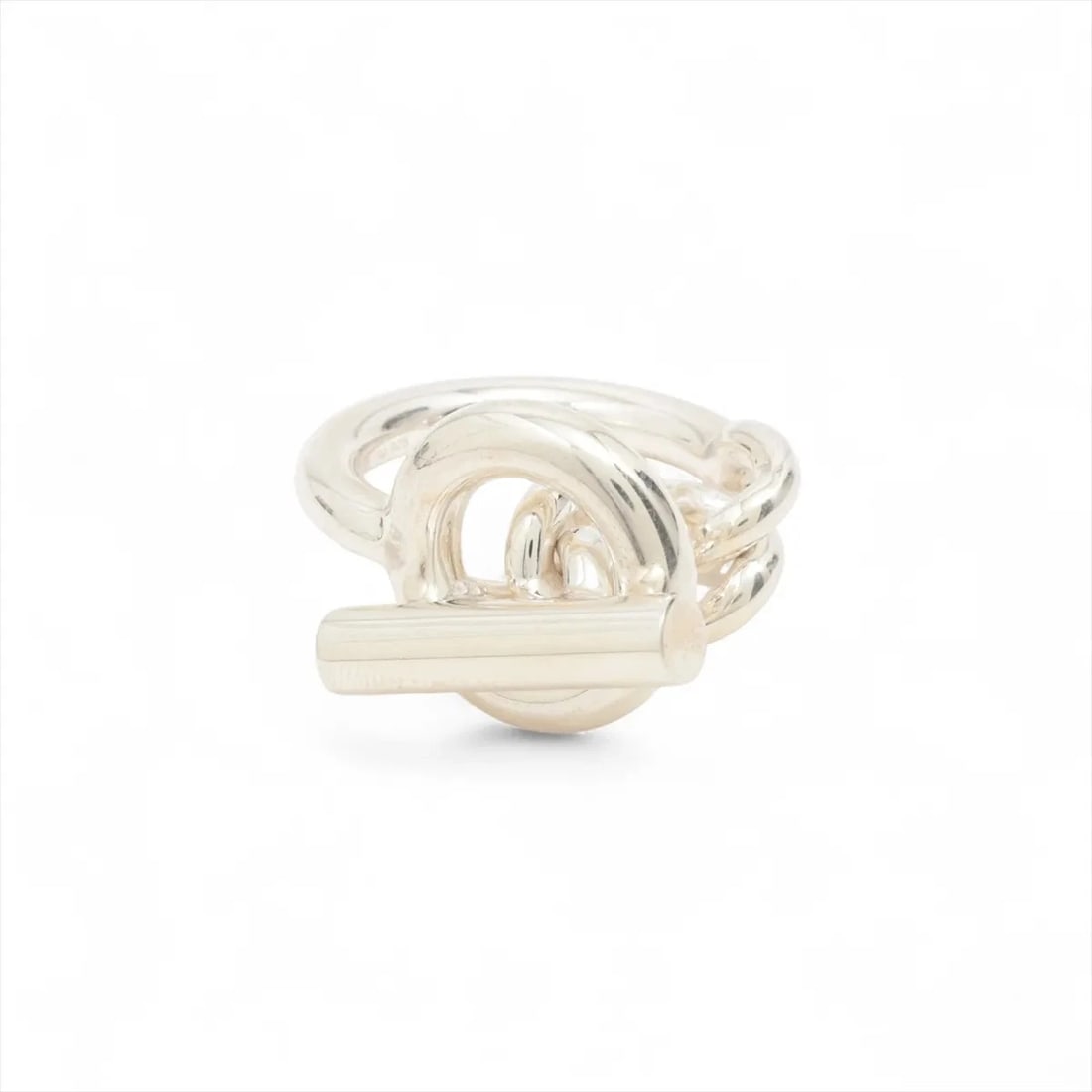 HERMÈS CROISET RING SILVER: Hermès Croiset Ring Silver Brand: Hermès Type: Ring Material: 925 Silver Color: Silver Size: 6.75 - 7 US Accessories: None Accessories Notice: When purchasing pre-owned goods, please refer
