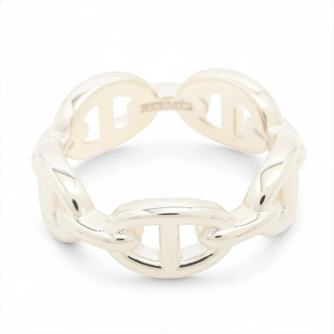 HERMÈS CHAÎNE D'ANCRE ENCHAINEE RING SILVER: Hermès Chaîne d'Ancre Enchainee Ring Silver Brand: Hermès Type: Ring Material: 925 Silver Color: Silver Size: 6.25 - 6.5 US Accessories: None Accessories Notice: When purchasing pre-owned