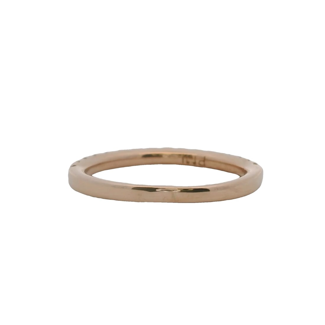 SOLID 14KT ROSE GOLD AND DIAMOND STACKABLE WEDDING BAND RING - 5