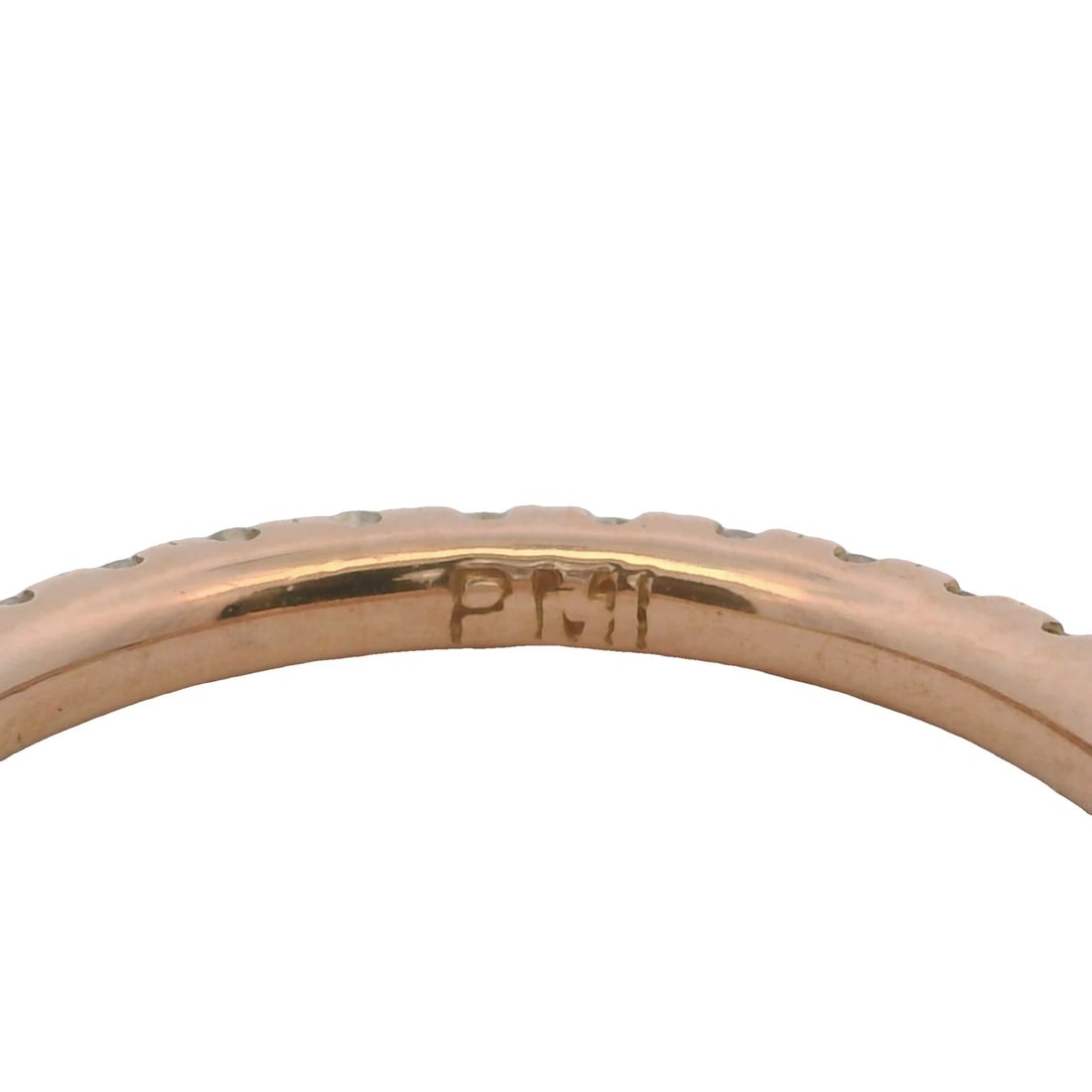 SOLID 14KT ROSE GOLD AND DIAMOND STACKABLE WEDDING BAND RING - 6