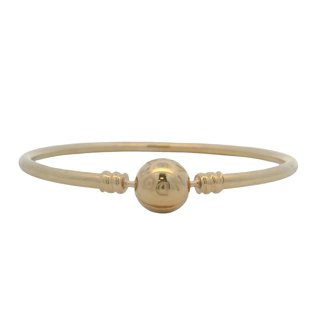 PANDORA MOMENTS SOLID 14KT YELLOW GOLD BANGLE BRACELET (1 of 6)