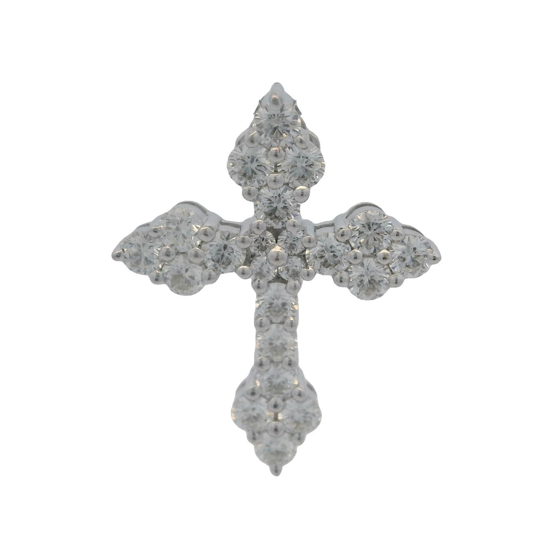 HEARTS ON FIRE SOLID 18KT WHITE GOLD DIAMOND CROSS PENDANT (1 of 4)