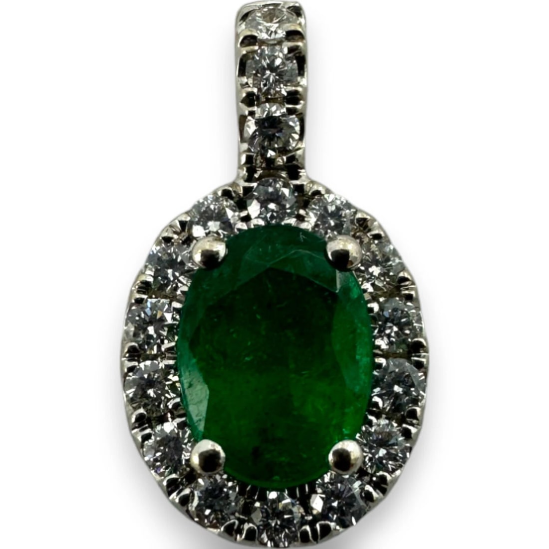 IDGC EMERALD PENDANT DIAMOND HALO CHARM (1 of 4)