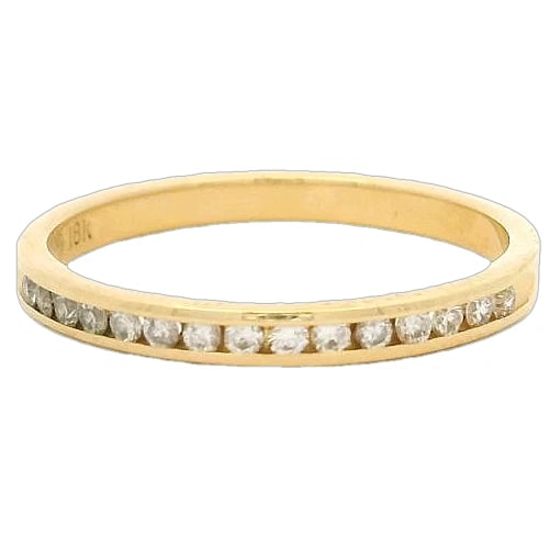 DIAMOND HALF ETERNITY WEDDING STACKABLE BAND 18KT YELLOW GOLD RING (1 of 5)