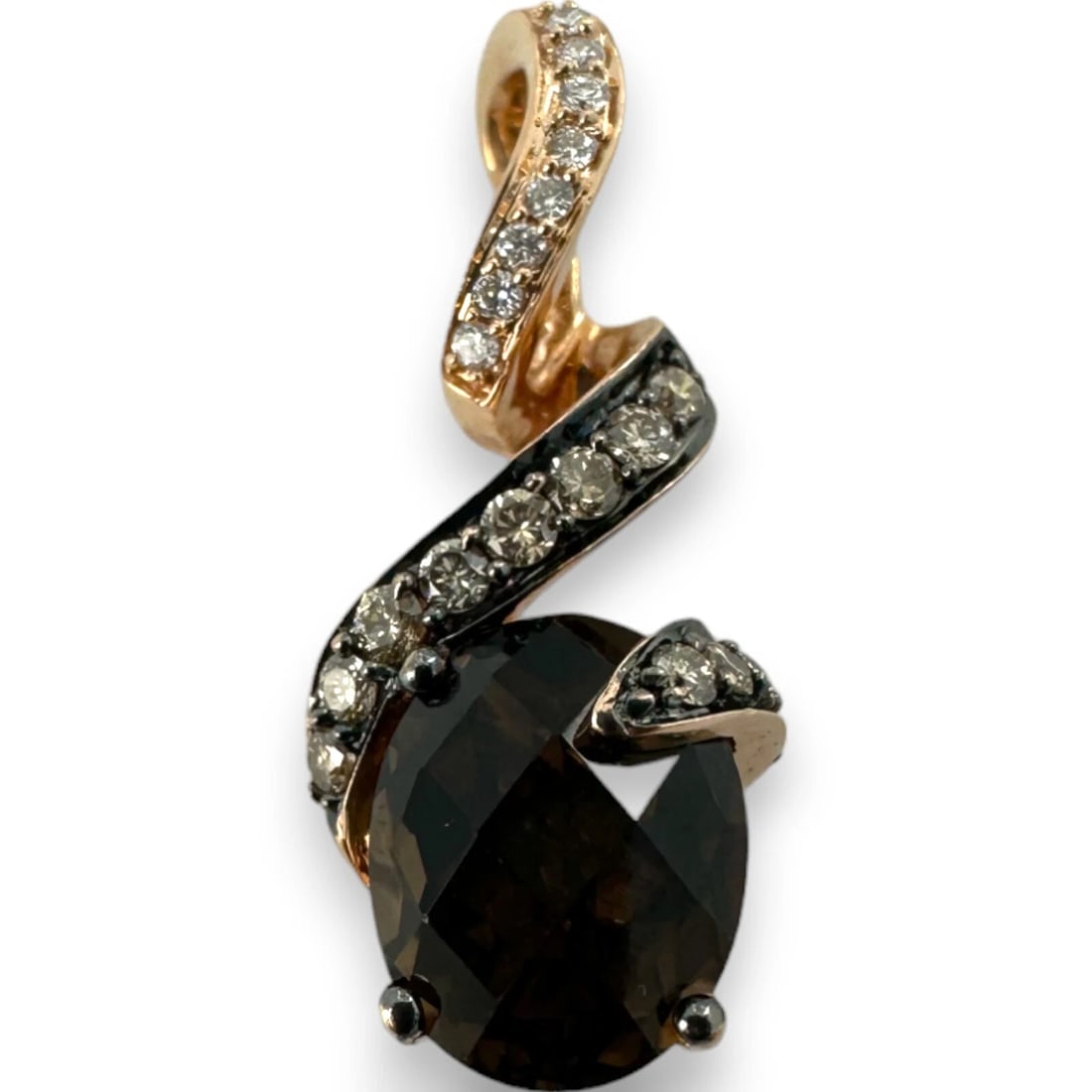 LEVIAN 14KT ROSE GOLD SMOKEY QUARTZ CHOCOLATE PENDANT CHARM (1 of 4)