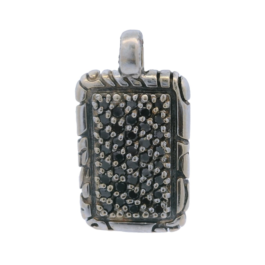 VERSANI BLACK DIAMOND AND SOLID WHITE GOLD 18K 750 CHARM PENDANT (1 of 5)