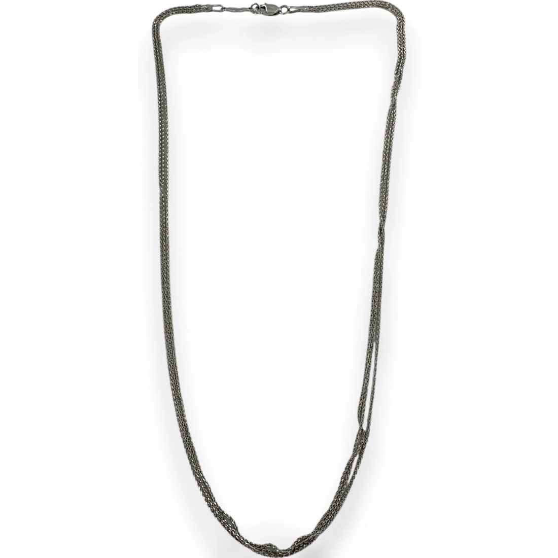 GABRIEL & CO SIGNED 14K SOLID WHITE GOLD TRIPLE CHAIN (1 of 3)