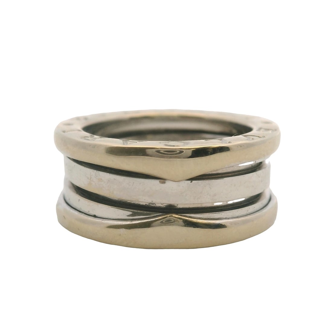 BULGARI SOLID 18KT WHITE GOLD WIDE B.ZERO1 3-BAND RING (1 of 5)