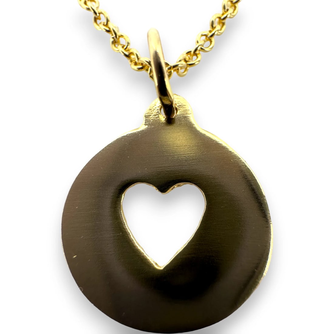 HELEN FICALORA HEART CUTOUT DISK PENDANT CHARM NECKLACE (1 of 3)