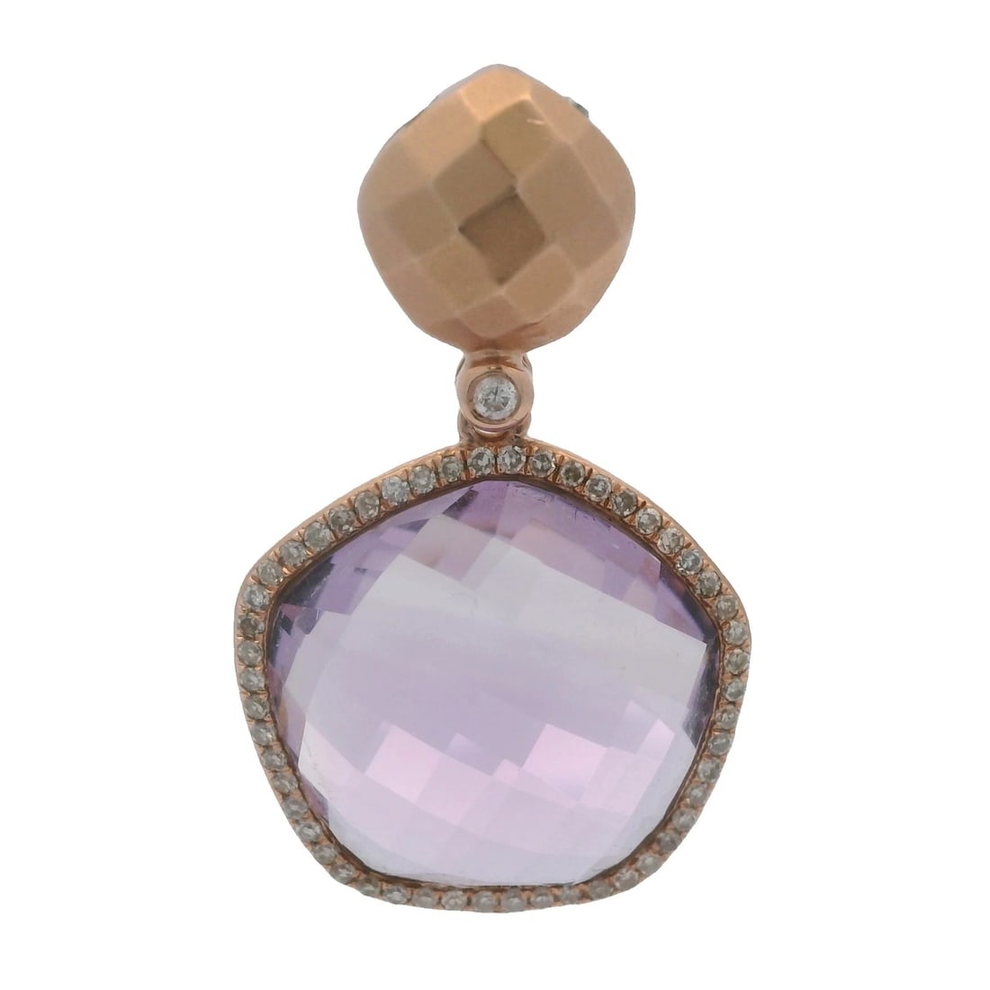 ABSTRACT PENTAGON NECKLACE PENDANT DIAMOND: Abstract Pentagon Necklace Pendant Diamond Brand: Unbranded Type: Pendant Material: Rose Gold 14k Color: Rose Size: Length x Width of Pendant - 1.1x0.7" Accessories: None Accessories Notic