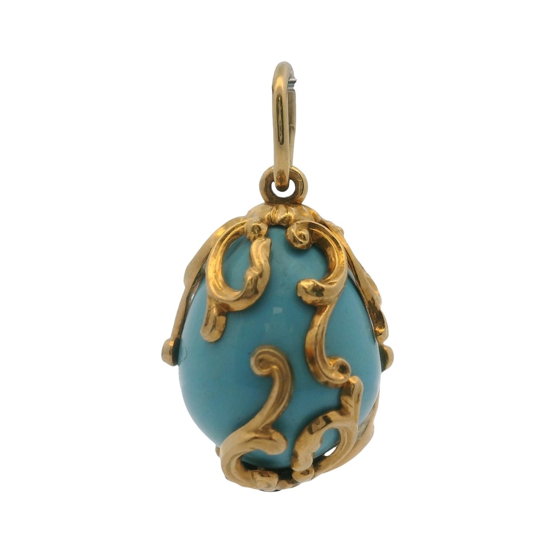VINTAGE 14KT YELLOW GOLD TURQUOISE NECKLACE PENDANT (1 of 8)