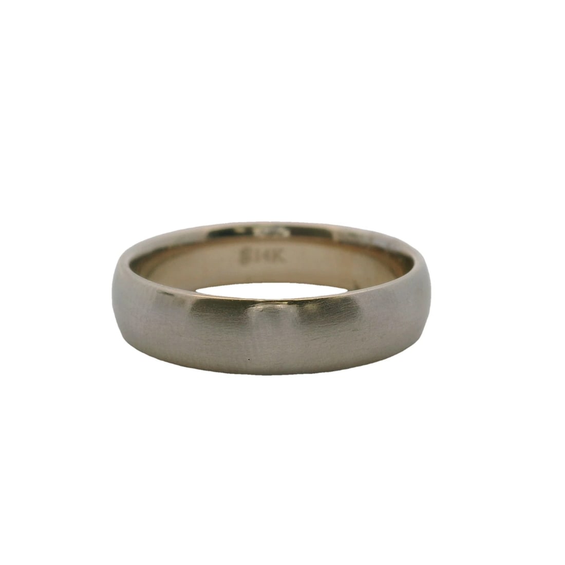 BLUE NILE SOLID 14KT WHITE GOLD BRUSHED MATTE GOLD BAND RING: Blue Nile Solid 14kt White Gold Brushed Matte Gold Band Ring Brand: Blue Nile Type: Ring Material: White Gold 14k Color: White Size: 8.5 US Accessories: None Accessories Notice: When purch