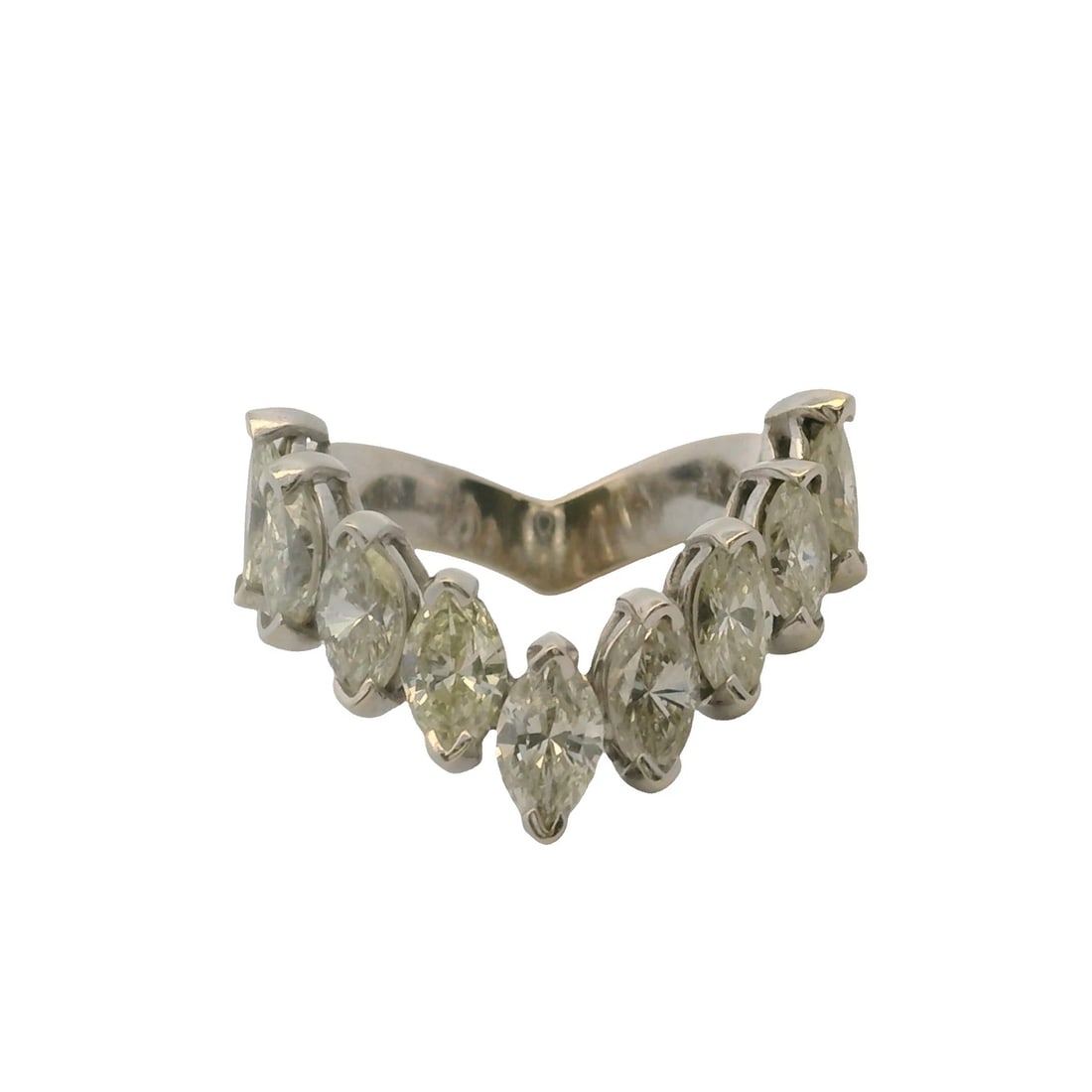 MARQUISE LARGE DIAMOND ESTATE BAND COCKTAIL RING: Marquise Large Diamond Estate Band Cocktail Ring Brand: Unbranded Type: Ring Material: White Gold 14k Main Stone/Creation Natural Color: White Size: 6 US Accessories: None Accessories Noti