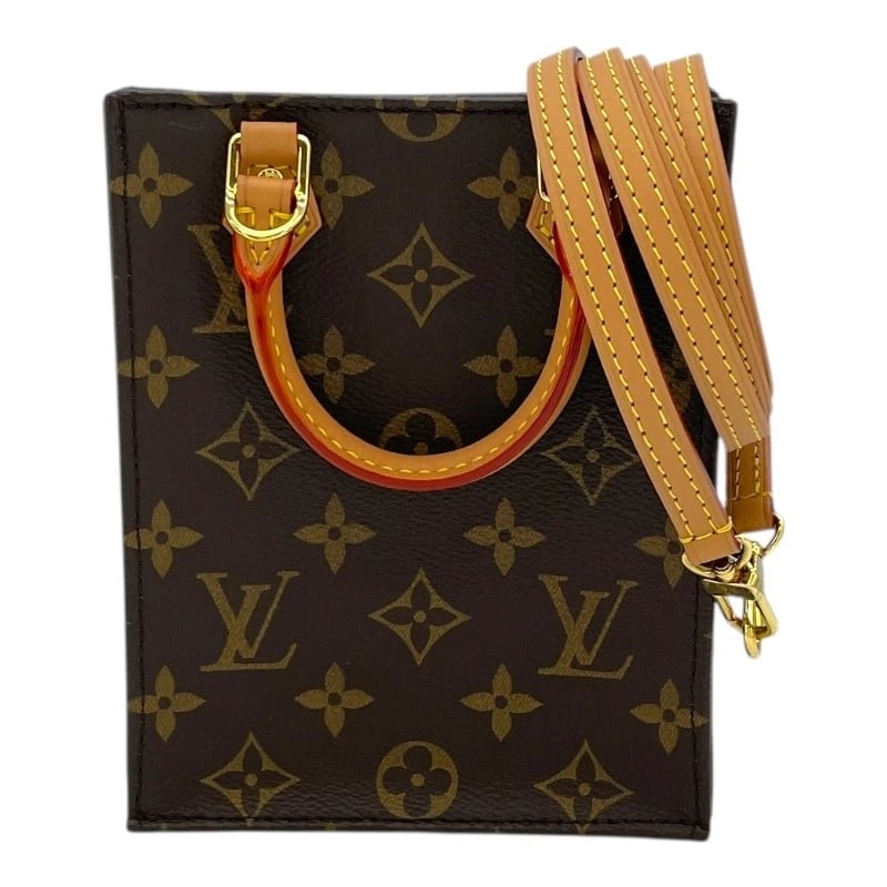 LOUIS VUITTON PETIT SAC PLAT SHOULDER BAG: LOUIS VUITTON Petit Sac Plat Shoulder Bag Brand: LOUIS VUITTON Type: Shoulder Bag Material: Monogram canvas Color: Brown Size: W5.3 x H6.7x D2.0inch Shoulder:45.7inch Accessories: None Acc