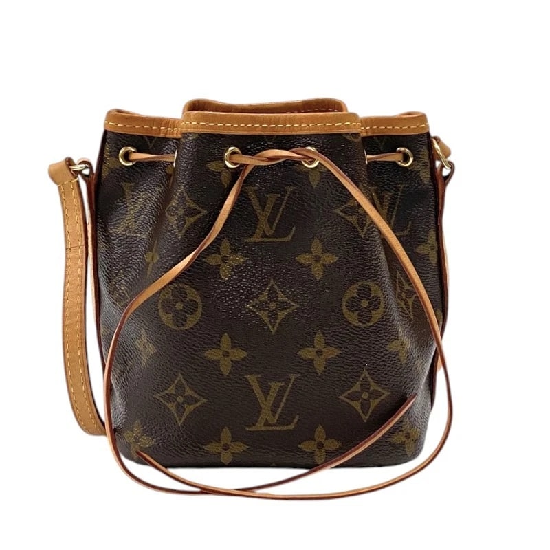 LOUIS VUITTON NANO NOE SHOULDER BAG: LOUIS VUITTON Nano Noe Shoulder Bag Brand: LOUIS VUITTON Type: Shoulder Bag Material: Monogram canvas Color: Brown Size: W5.1 x H6.1x D3.9inch Shoulder:43.3inch Accessories: None Accessori