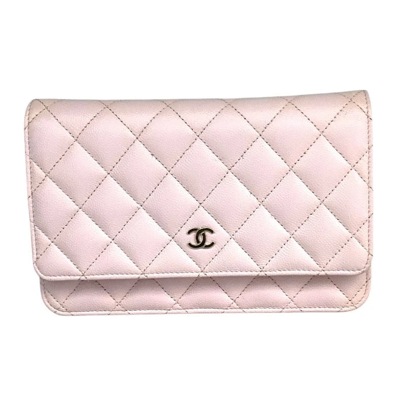 CHANEL MATRASSE CHAIN WALLET SHOULDER BAG: CHANEL Matrasse Chain wallet Shoulder Bag Brand: CHANEL Type: Shoulder Bag Material: Caviar skin Color: pink Size: W7.5 x H4.7x D1.4inch Shoulder:51.2inch Accessories: None Accessories