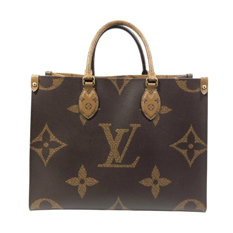 LOUIS VUITTON ON THE GO MM HANDBAG: LOUIS VUITTON On the Go MM Handbag Brand: LOUIS VUITTON Type: Handbag Material: monogram giant reverse Color: Brown Size: W13.6 x H10.2x D5.7inch Accessories: None Accessories Notice: When