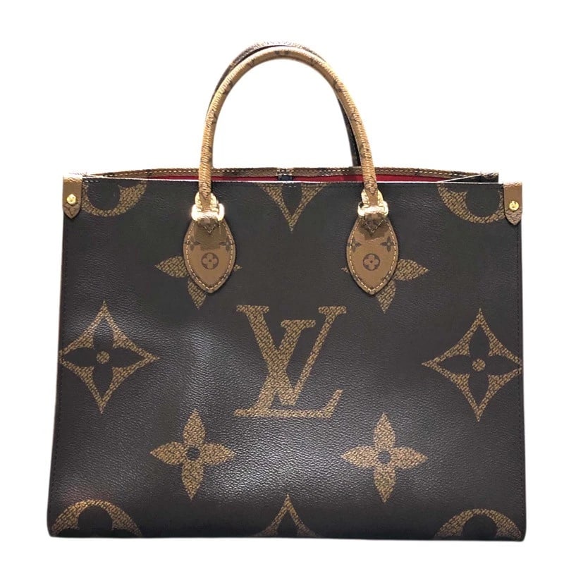 LOUIS VUITTON ON THE GO MM HANDBAG: LOUIS VUITTON On the Go MM Handbag Brand: LOUIS VUITTON Type: Handbag Material: Monogram giant reverse Color: Brown Size: W13.4 x H9.8x D5.1inch Accessories: None Accessories Notice: When