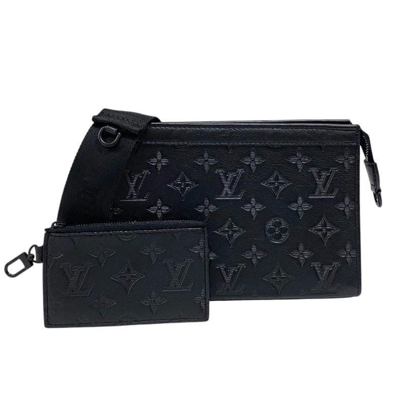 LOUIS VUITTON GASTON WEARABLE WALLET SHOULDER BAG: LOUIS VUITTON Gaston Wearable Wallet Shoulder Bag Brand: LOUIS VUITTON Type: Shoulder Bag Material: Monogram shadow Color: Noir Size: W8.7 x H5.7x D2.0inch Shoulder:31.5inch Accessories: None