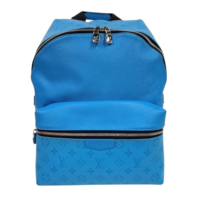 LOUIS VUITTON DISCOVERY BACKPACK: LOUIS VUITTON Discovery backpack Brand: LOUIS VUITTON Type: Backpack Â· Daypack Material: Taigalama Color: Blue SilverHardware Size: W11.0 x H14.6x D7.5inch Accessories: None Accessories N